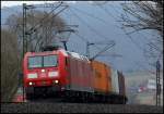 185 056 mit Containerzug am 31.03.13 bei Hermannspiegel