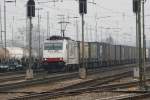 Karlsruhe-Gterbahnhof  28.03.2013  185.580-8 der CrossRail in weier Lackierung