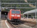 Die DB 185 095-7, mit einem Güterzug in Melide, wird in Kürze ihr Ziel Chiasso erreicht haben.