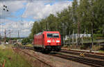 185 380 am 15.06.24 solo auf dem Weg in den Kreuztaler Gbf um dort wenig spter einen Gterzug in Richtung Hagen zu bespannen.