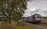 X4 E-853 unterwegs für Boxxpress mit einem Containerzug am 22.08.14 in Karlstadt (Main)