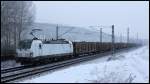 Railpool/ SETG 193 814 mit Holzzug am 20.01.15 bei Fulda