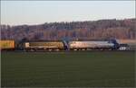 193 522 LBBW/SBBCI und 189 995 MRCE/SBBCI in Hendschiken. Januar 2022.