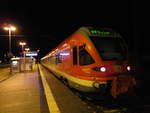 Am 14.Dezember 2019 um 22:27 Uhr verlie 429 030 als RE 13036 nach Stralsund als letzter Flirteinsatz den Bahnhof Bergen/Rgen.