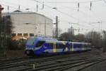 Ersatzzug Meridian ET 328 (FLIRT III ) als RB61 von Itzehoe bei Einfahrt in Hamburg Hbf am 15.12.2014