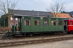 Der zweiachsige meterspurige Personenwagen der Gattung Bi (ex Ci), ex MEG 45 (Mittelbadischen Eisenbahnen AG), am 31 März 2013 beim Kleinbahnmuseum Selfkantbahn der IHS - Interessengemeinschaft