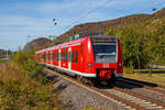   Der ET 425 595-6 der DB Regio fährt am 29.09.2018, als RE 8  Rhein-Erft-Express , durch Leutesdorf (Rhein) in Richtung Koblenz.