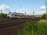   Der Siemens Desiro ML Triebzug 460 510-1 / 860 010-8 / 460 010-2 der trans regio Deutsche Regionalbahn GmbH fährt am 14.06.2014 als MRB 26  MittelrheinBahn  (Koblenz – Andernach –