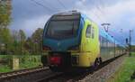 Beim Bahnubergang mit Zooming wurde am 20 April 2024 Westfalenbahn ET4-05 fotografiert.