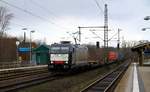 MRCE/TXL 185 407-4 mit dem DGS 45699(Malmö Godsban-WanneEickel Bro/Sot)kam gut 20 min vor seiner eigentlichen Durchfahrtzeit in Schleswig durchgerauscht.