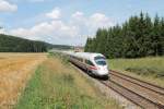 411 009  Güstrow  + 411 026  Leipzig  als ICE91 Hamburg - Wien bei Dettenhofen.