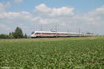 Nachschuss auf 411  Naumburg Saale  und 411 030  Jena  als Umleiter ICE bei Uffenheim.