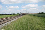 412 041-2  Baden Wüttemberg  als Umleiter ICE bei Uffenheim gen Norden.