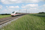 412 041-2  Baden Wüttemberg  als Umleiter ICE bei Uffenheim gen Norden.