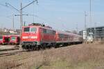 DB 111 074-1 mit ner RB abgestellt im Bw Tübingen/Schloss.