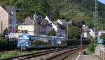HunsrückBahn/VEN VT 351/0650 351-9 + VT352/0650 352-7 als RB37 Emmelshausen - Boppard Hbf Einfahrt Boppard Hbf.