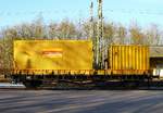 D-DB 40 80 3302 203-4, Gattung Ks, eingesetzt von der DB Bahnbau Gruppe, abgestellt in Jbek bei Schleswig 18.04.2015