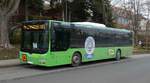 MAN Lion`s City von RhnEnergie steht am Bahnhof in Hnfeld, 12-2018