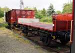 Flachwagen im Eisenbahnmuseum Vienenburg am Harz, am 19.06.2014.