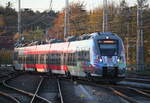 Werbehamster 442 354 als S1 von Rostock-Marienehe nach Rostock Hbf bei der Einfahrt im Rostocker Hbf.03.11.2018