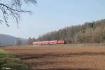 146 240-7 zieht bei Gambach den RE 55 4611 Frankfurt/Main - Bamberg.