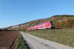 445 069-0 als RE 54 RE 4621 Frankfurt/Main - Bamberg bei Thüngersheim.