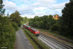 218 438-0 erreicht Reuth bei Erbendorf mit dem RE2 RE 4861 Hof - München.