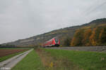 445 057-3 als RE 54 RE4617 Frankfurt/Main - Bamberg bei Thüngersheim.