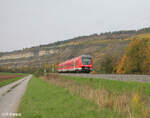 440 322-6 als RB 53 RB58053 Gemüden - Bamberg kurz vor Thüngersheim.