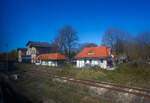 Der Bahnhof Grevesm�hlen an der Bahnstrecke L�beck – Bad Kleinen (KBS 175), hier am 22 April 2026 aus einem Zug heraus