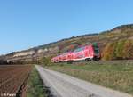 445 069-0 als RE 54 RE 4621 Frankfurt/Main - Bamberg bei Thüngersheim.