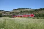 445 054-0 als RE55 RE 4618 Bamberg - Frankfurt/Main bei Himmelstadt.