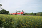 445 064-1 als RE 55 RE4610 Würzburg - Frankfurt/Main bei Himmelstadt.