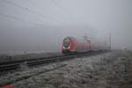 445 065 zieht als RE55 4605 Frankfurt/Main - Bamberg kurz Retzbach-Zellingen.