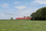 Nachschuss vom 610er Doppel auf dem Weg nach Regensburg bei Oberteich.