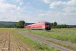 610 516 als RE 3697 Hof - Regensburg bei Oberteich.