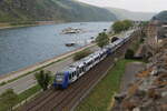 622 942, 622 441 und 622 445 am 3. Mai 2022 in Oberwesel am Rhein.