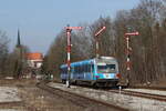 628 423 bei der Ausfahrt aus H�rpolding am 10.