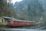 br-795-796-798-2/396436/anfang-der-1980er-jahre-setzte-die Anfang der 1980er Jahre setzte die DB noch Schienenbusse auf der Schwarzwaldbahn ein, hier trifft eine 798-Garnitur im Bahnhof Triberg ein
