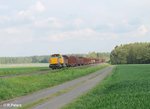 277 003-0 zieht ein leeren Holztransportzug von Wiesau nach Cheb.