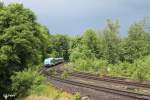 223 070 zieht zwischen einer Gewitterpause den ALX84115 Hof - München in Reuth bei Erbendorf.