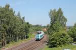 223 064 fährt mit dem ALX84113 Hof - München in Marktredwitz ein.