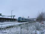 223 063 fhrt mit dem ALX37972 nach Hof in Wiesau/Oberpfalz ein.