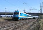 183 002 fhrt als ALX37980 nach Hof in Regensburg ein.