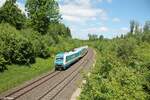 223 068 mit dem ALX RE2 79858 Hof - München kurz vor Wiesau/Oberpfalz.