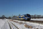 ET 318 war am 24. Januar 2022 bei bersee am Chiemsee in Richtung Salzburg unterwegs.