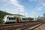 VT 015 und VT 007 stehen am 15. Mai 2015 im Bahnhof von Gemnden.