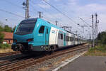 Am 5 Augustus 2019 verlasst EuroBahn ET4-06 Bad Bentheim ein als RB 61 nach Bielefeld Hbf.