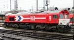 Class 66 HGK DE 671 in Ulm am 17.12.2014.