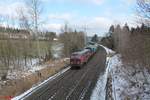 IGE 216 224-6 und eine V100 von Rail Transport ziehen bei Riglasreuth den DGS45394 Cheb - Herbertingen LovoChemie in Richtung Nürnberg.